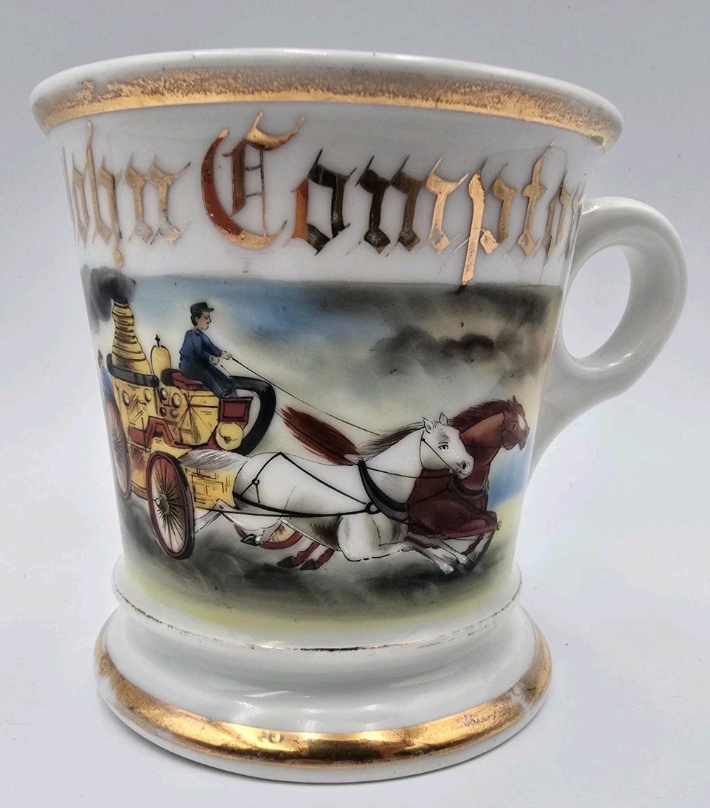 John Compton Fire Pumper Occupational Shaving Mug Koken Morphy 2009 Lot 2231