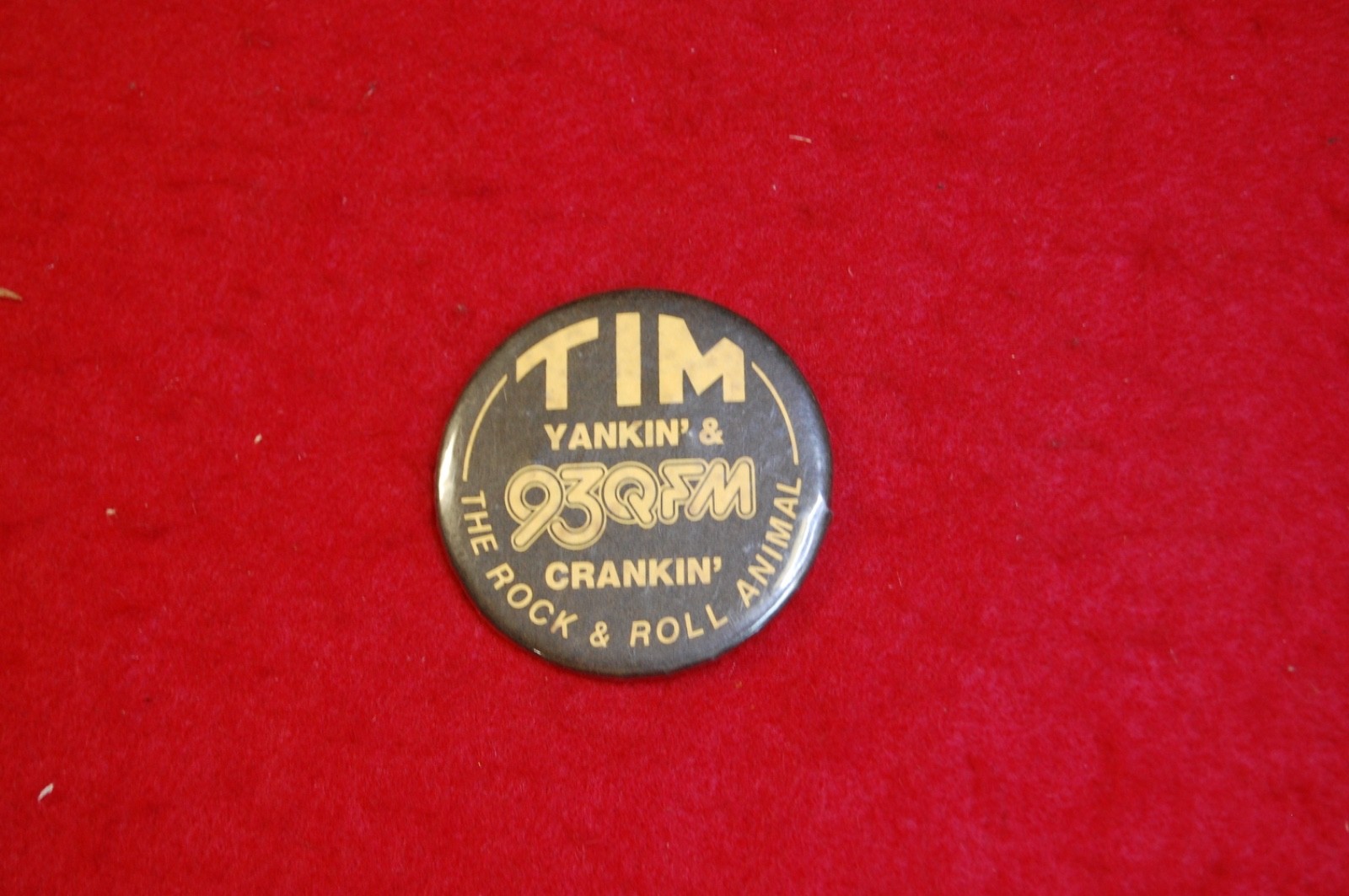 VTG 93QFM Tim The Rock & Roll Animal Button 2\