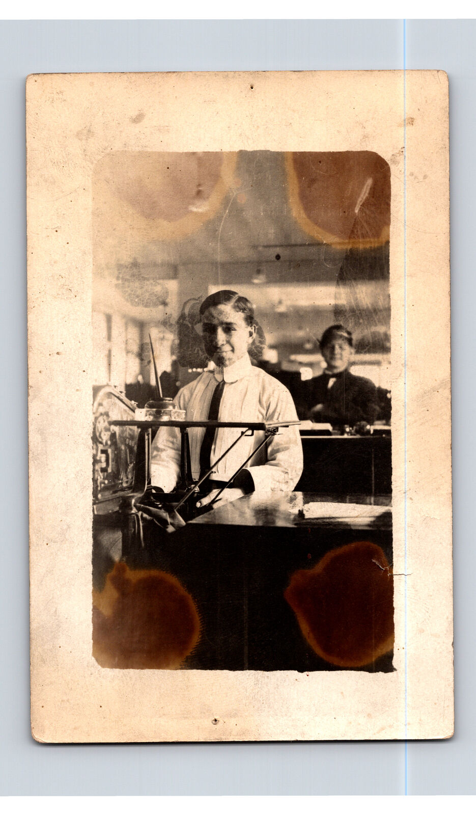 RPPC Occupational Photo of Man & Woman Workers Postcard