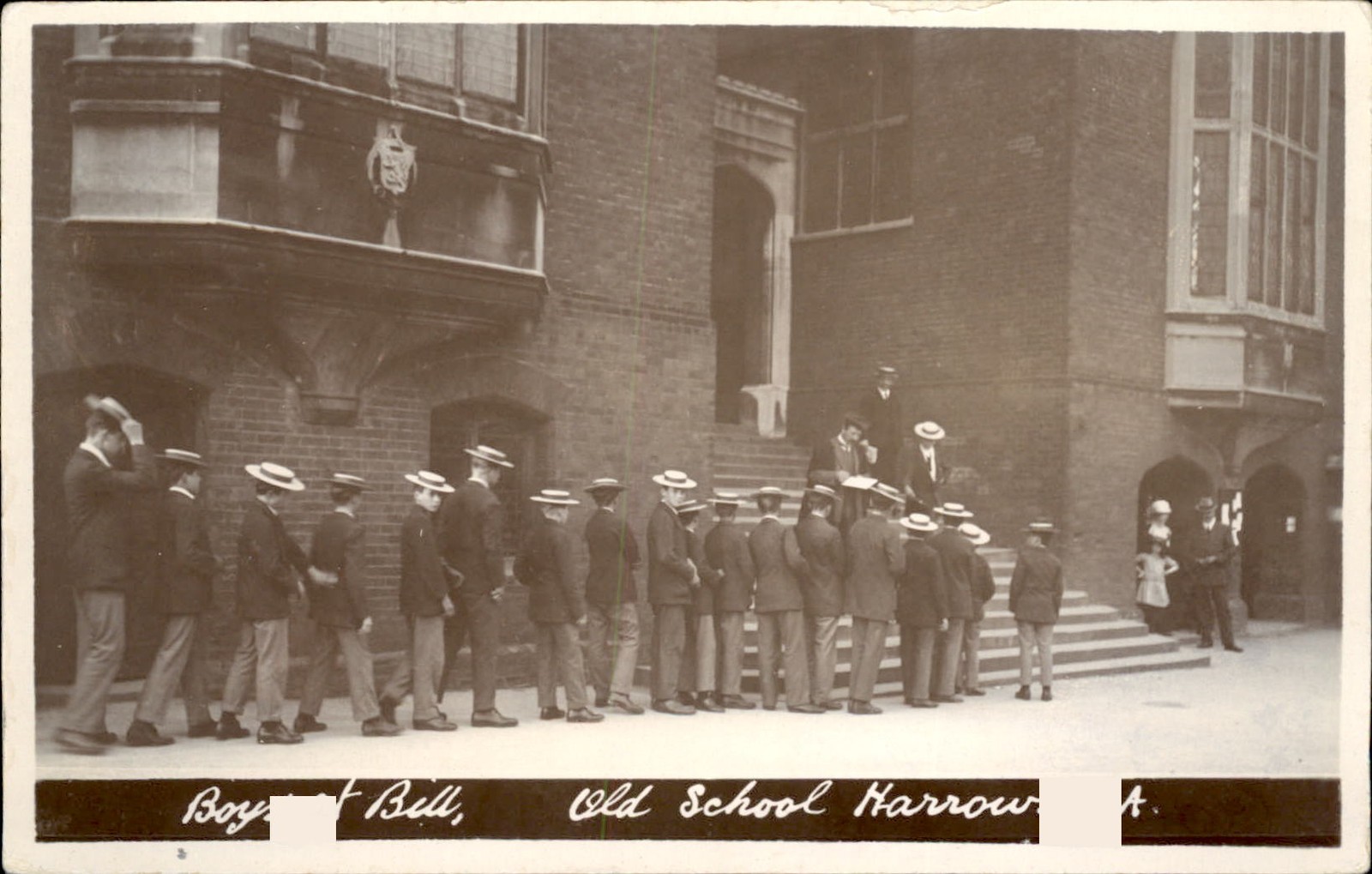 London Middlesex Boys at Bell c1900s-10s Real Photo Vintage Postcard bhn