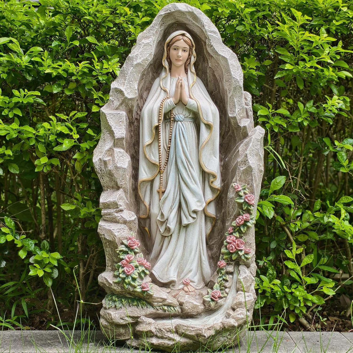 Our Lady of Lourdes Statue - 24 Inches Virgin Mary Statue Outdoor Catholic Garde