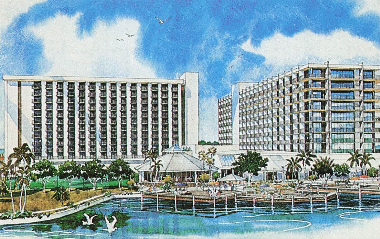 Nassau Bahamas Britannia Beach Hotel Artist Paradise Island Vtg Postcard E14
