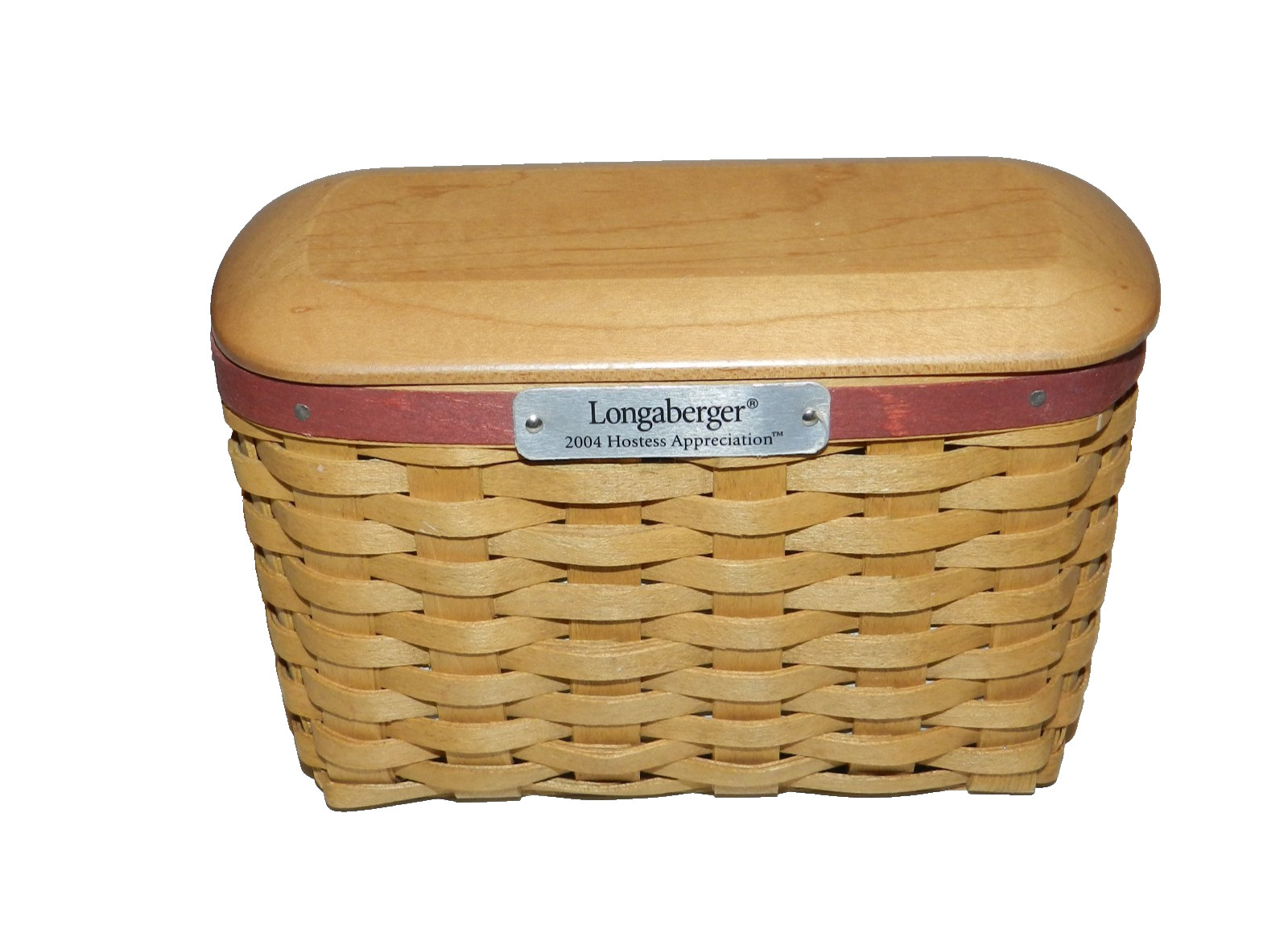 2004 Longaberger Hostess Appreciation Basket With Protective Liner And Lid