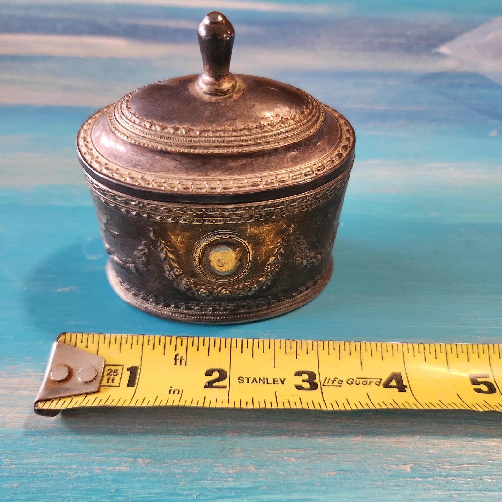 Vintage Godinger Silver Art Co. Plated Ornate Hinged Red Velvet Lined Trinket Bx