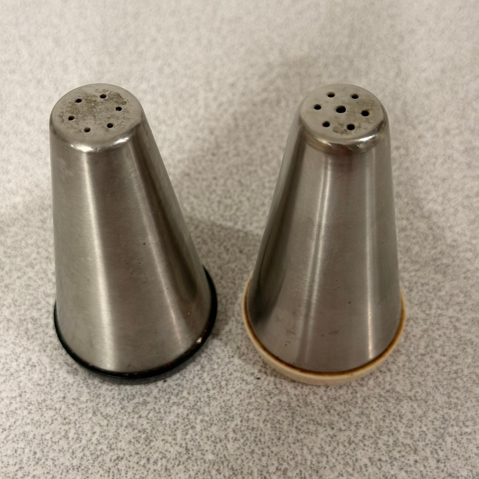 ALFRA Italy Stainless Steel Salt & Pepper Shakers Mid-Century Modern Kitchen