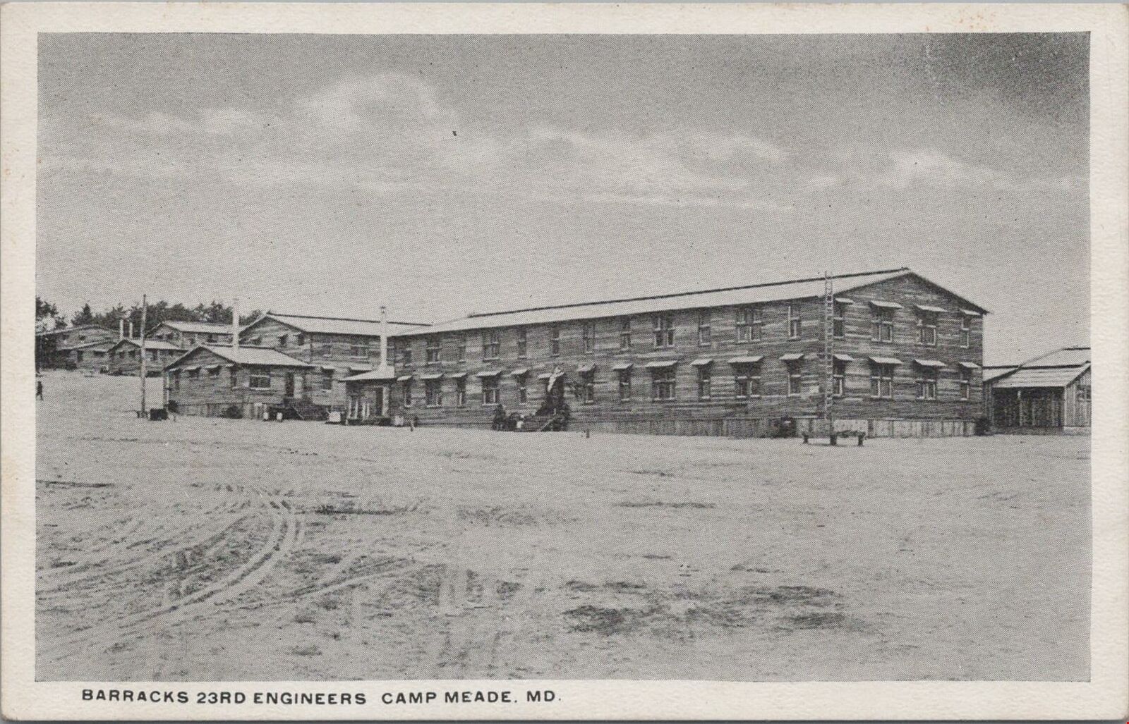 Military Postcard Barracks 23rd Engineers Camp Meade MD Maryland 