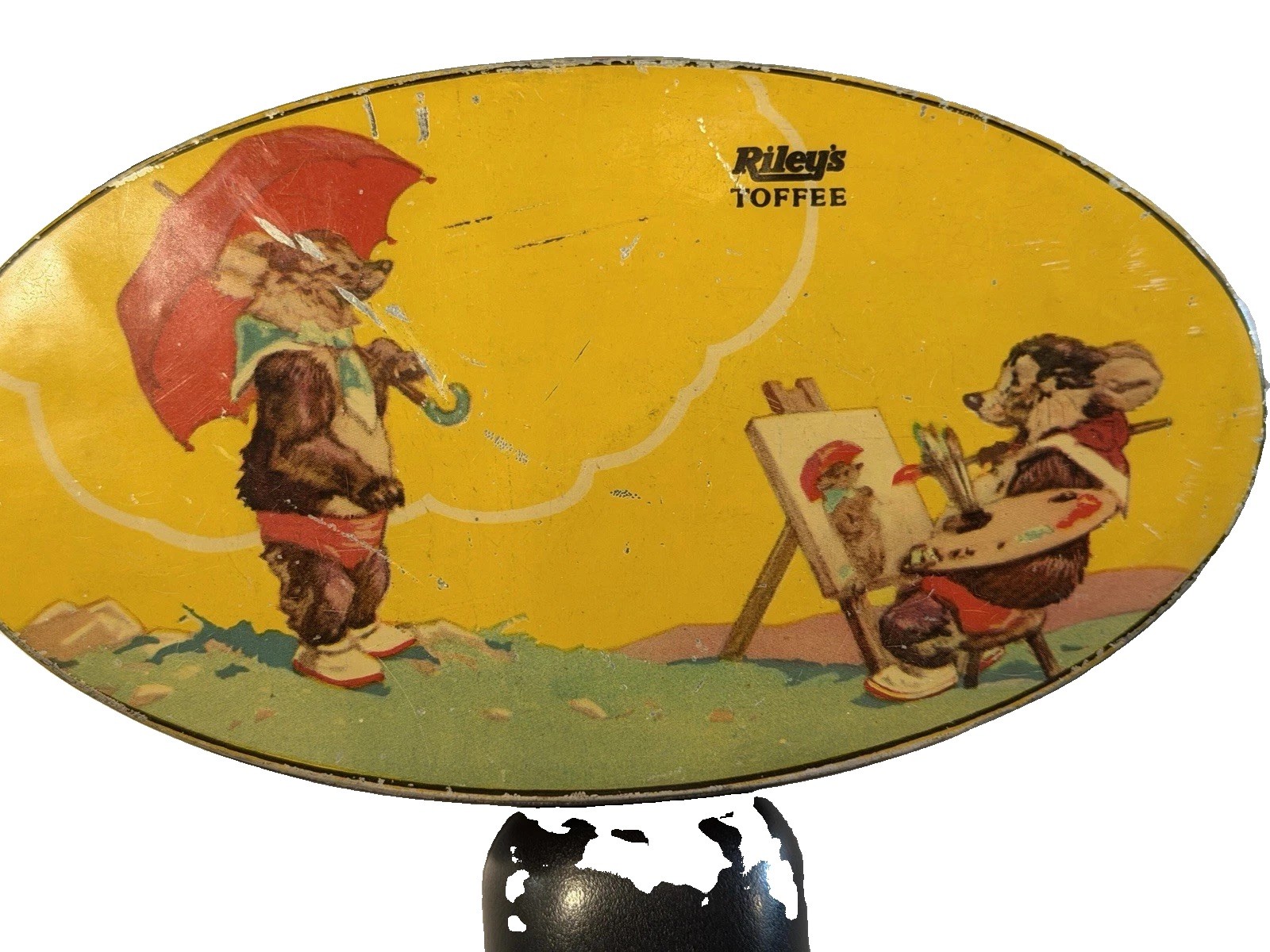 Riley's Toffee Oval Advertising Tin Candy & Nuts Theme Riley Brothers Halifax