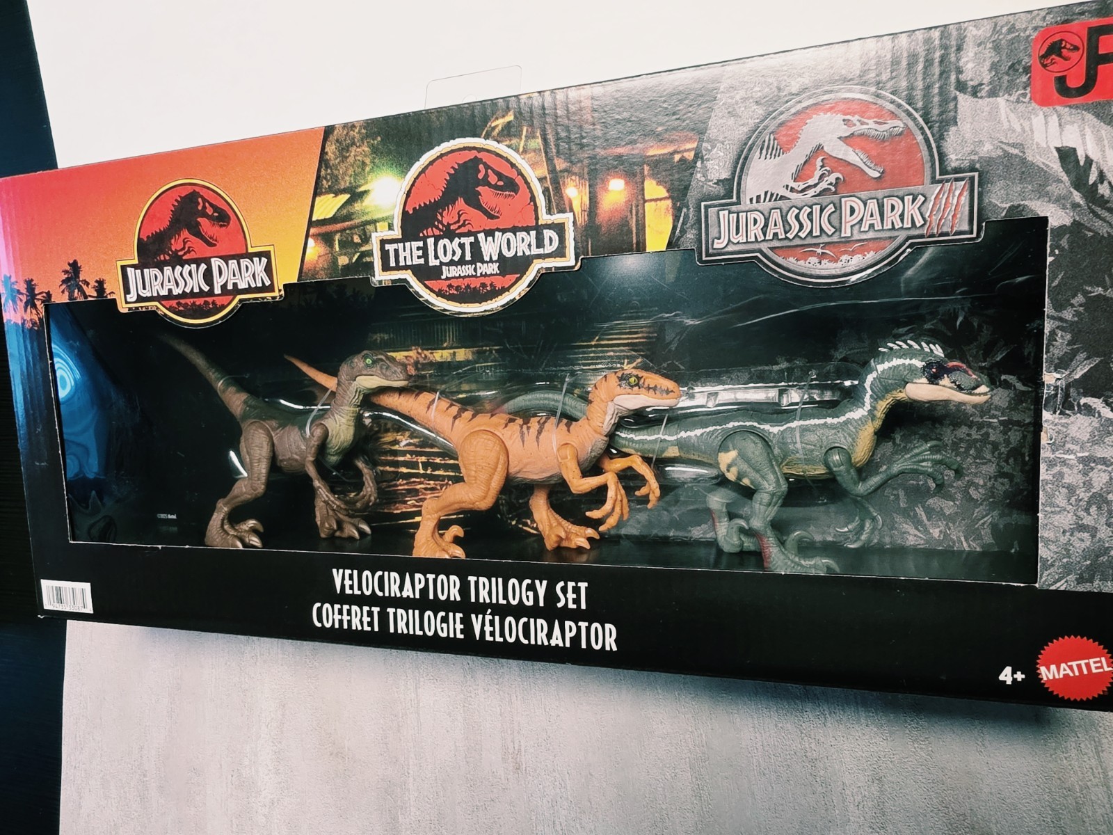Mattel Jurassic Park Velociraptor Trilogy Set Plastic Dinosaur Figure Set