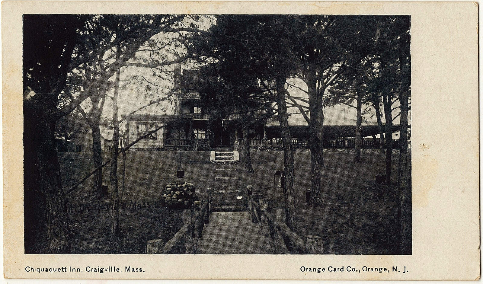 1901-07 Craigville Mass MA Postcard UDB Chiquaquett Inn Massachusetts Orange Co.