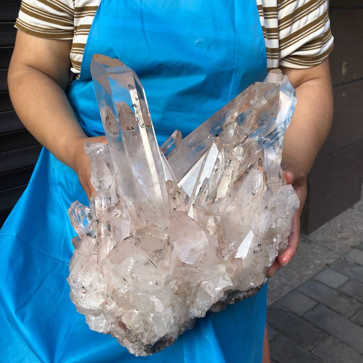 24.09LB Natural Transparent White Quartz Crystal Cluster Specimen Healing 6721