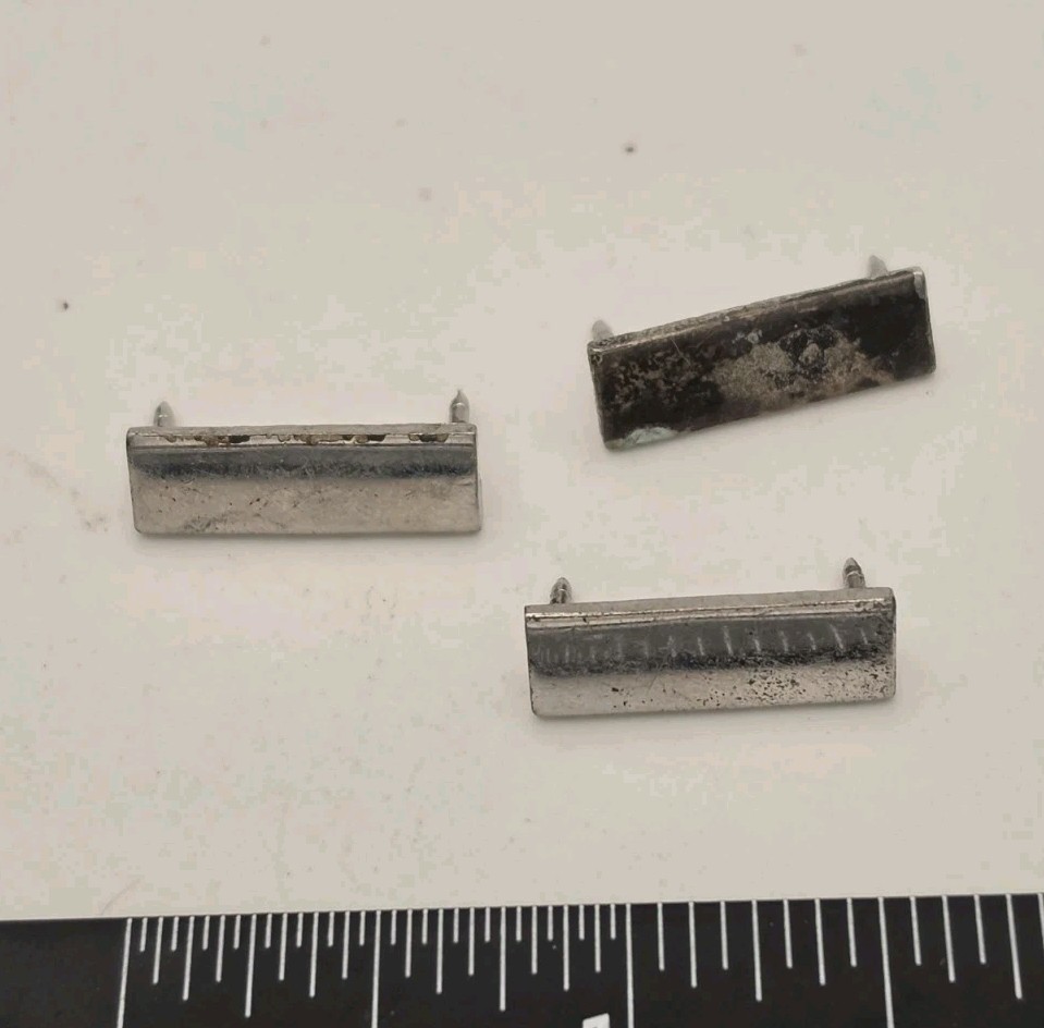 3 Vtg WW2 Sterling Silver 2nd LT OR LTJG Bars, Hilborn-Hamburger, No Clasps, F2 3 Vtg WW2 Sterling Silver 2nd LT OR LTJG Bars, Hilborn-Hamburger, No Clasps, F2