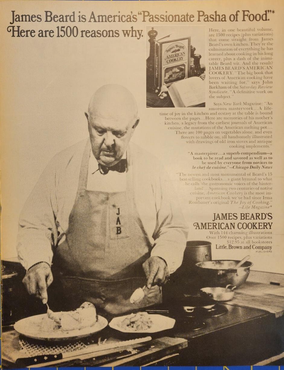 1972 James Beard\'s American Cookery Magazine Print Ad - Passionate Pasha of Food