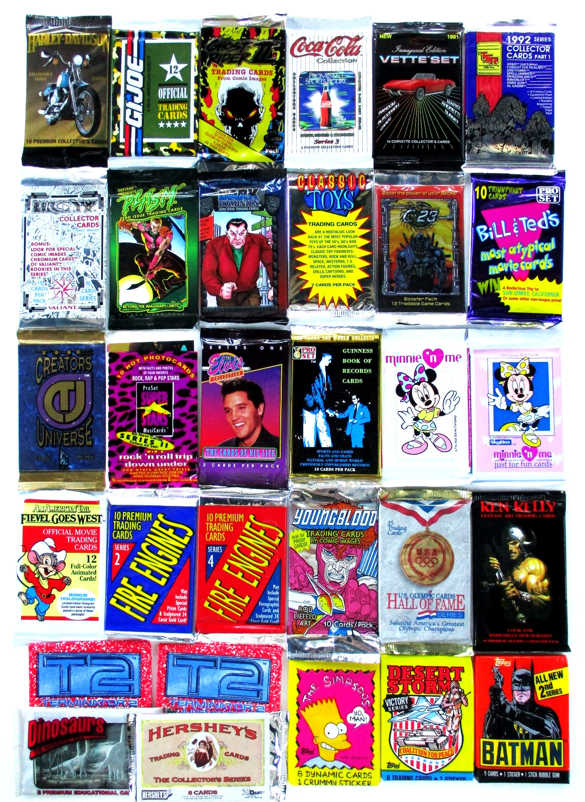 Trading Cards (30) Sealed Unopened Packs Non-Sports Card Lot GI Joe Elvis Minnie