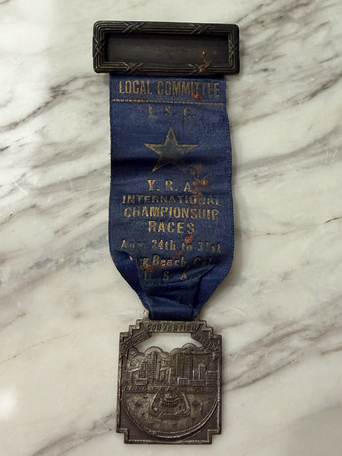 Vintage Y.R.A. International Championship Races Convention Badge Long Beach CA