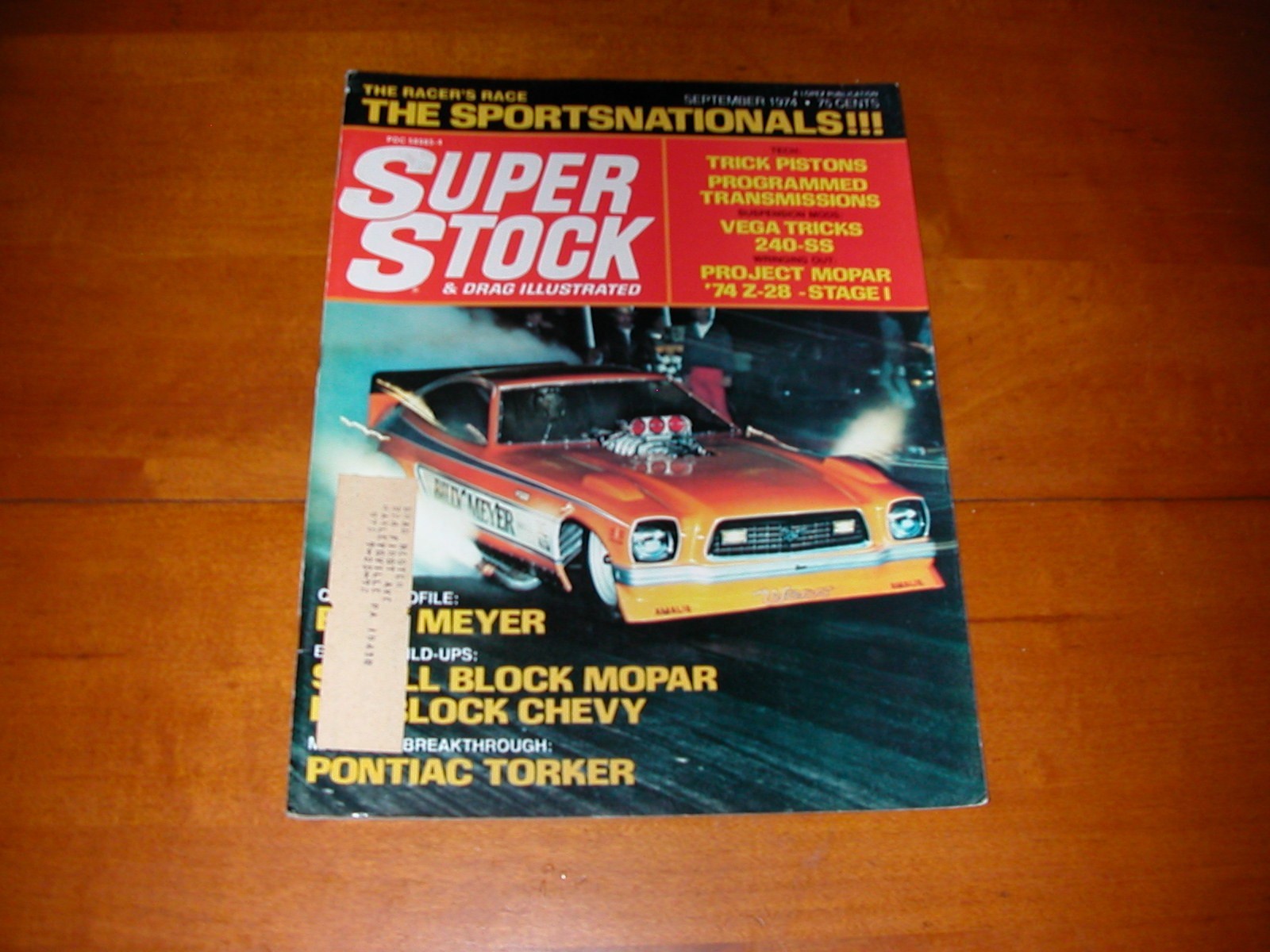 SUPER STOCK & DRAG ILLUSTRATED MAGAZINE SEPTEMBER 1974 SPORTSNATIONALS Z/28