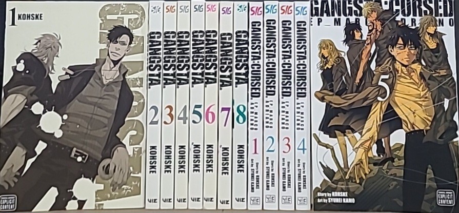 Gangsta 1-8 & Gangsta Cursed 1-5 English Manga New Viz complete set 13 Books 