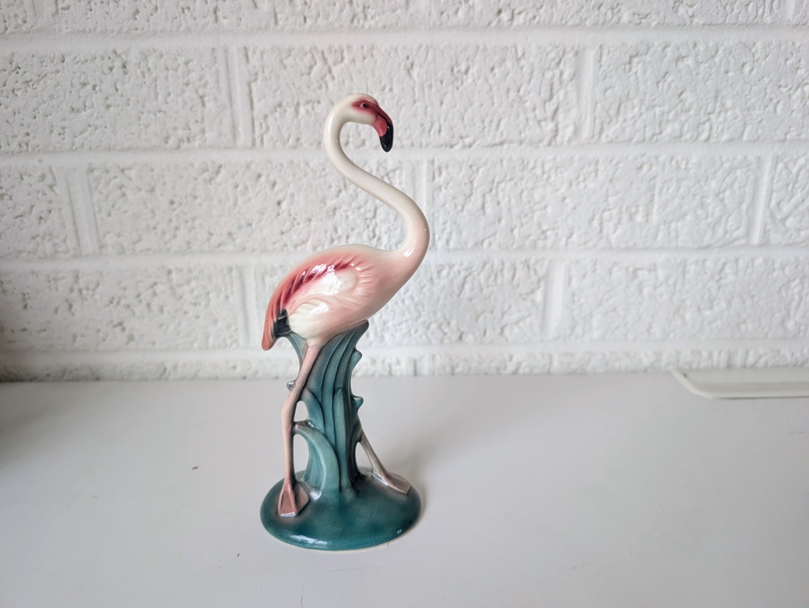 Vintage Will George Signed Pink Flamingo Figurine | 1940s