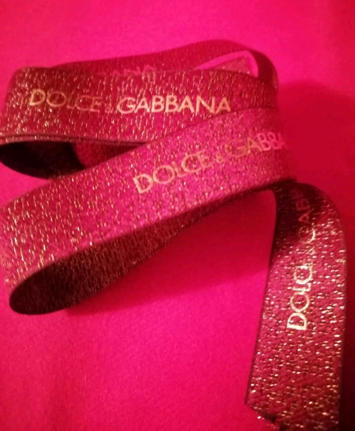 Dolce Gabbana Bordeaux Gold Ribbon 1m Item New And Authentic