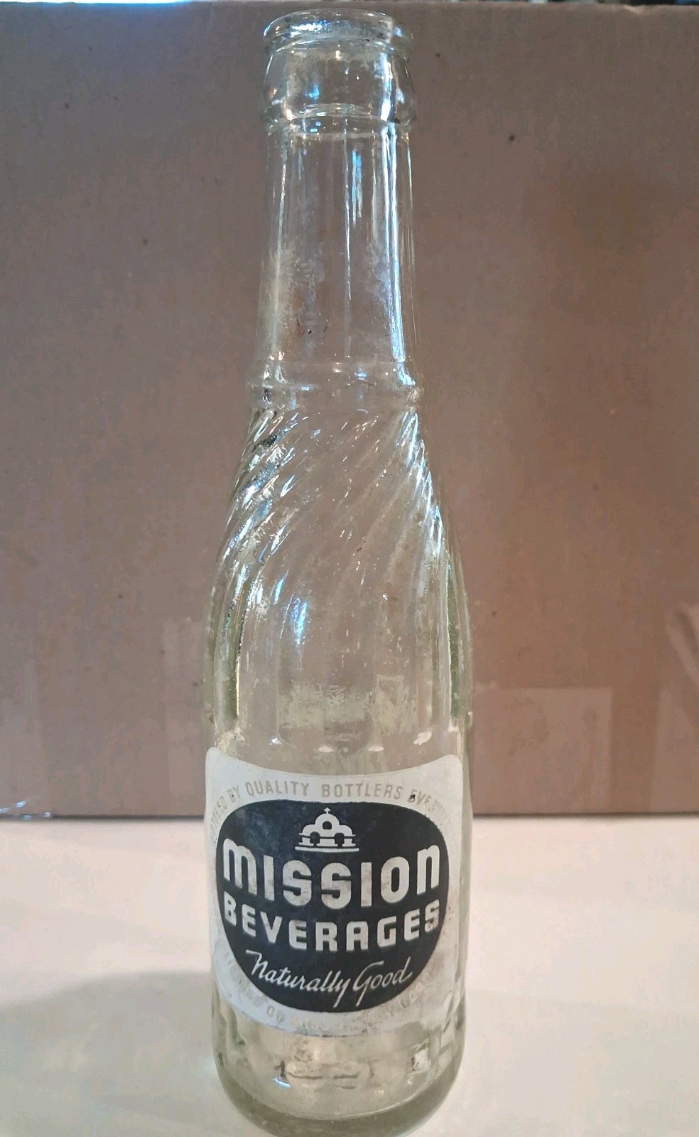 Vintage 1947 Mission Beverages Soda Bottle Idaho Falls ID 10oz Swirl Glass ACL Vintage 1947 Mission Beverages Soda Bottle Idaho Falls ID 10oz Swirl Glass ACL
