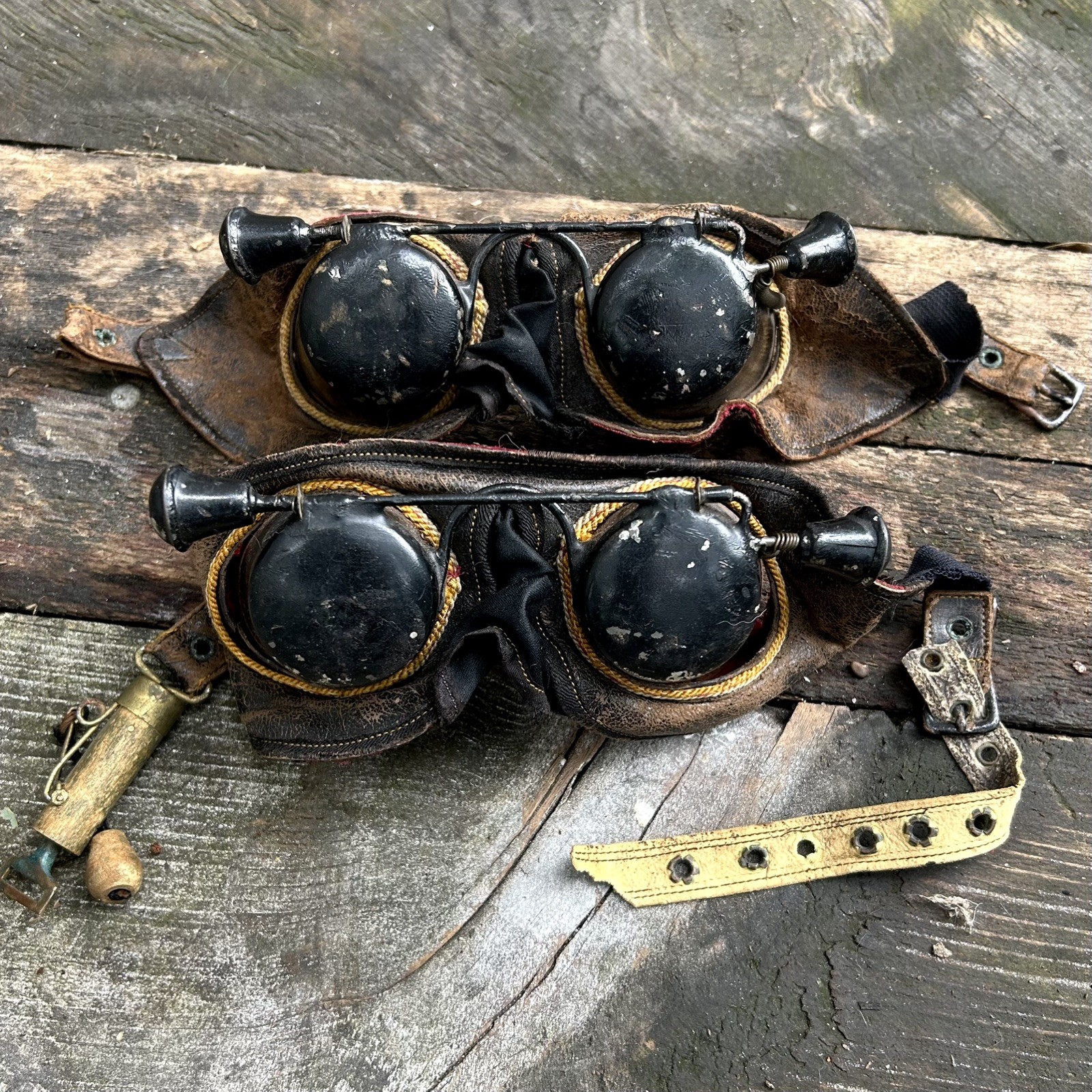 Antique 1890s - 1910s Lot of 2 Fraternal Hoodwink Goggles Masonic Odd Fellows Antique 1890s - 1910s Lot of 2 Fraternal Hoodwink Goggles Masonic Odd Fellows
