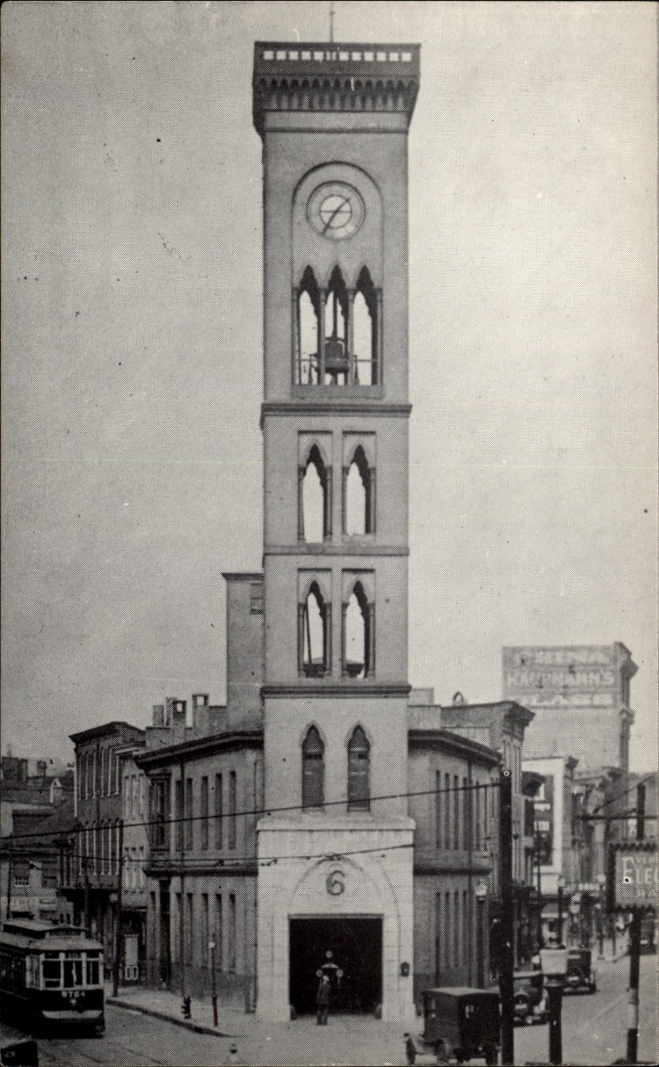 Engine House No 6 Gay St Baltimore MD Street View vintage postcard w326