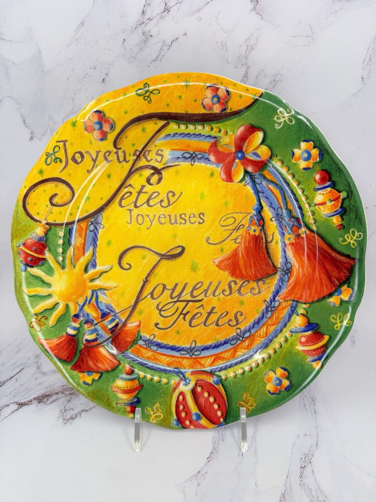 1997 Gien France Joyeuses Fetes Faience Noel Christmas Plate 9