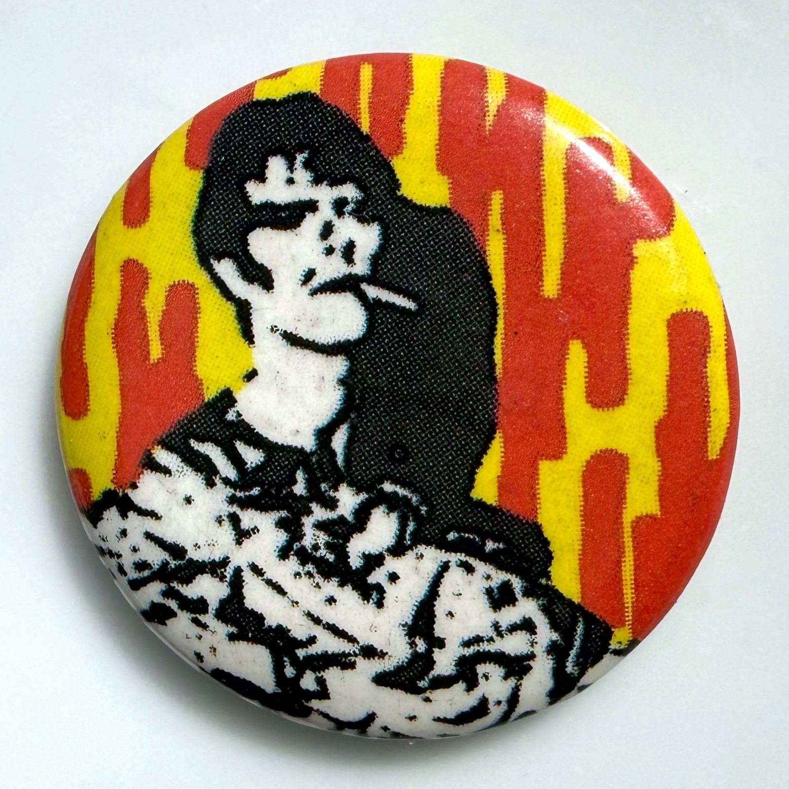 Vintage 1980 DAVID BOWIE Scary Monsters button Ashes to Ashes pin 1