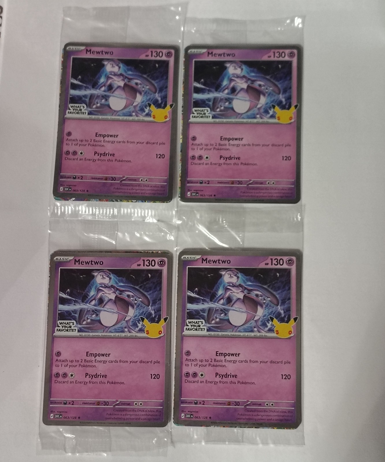 Lot of 4 - Pokemon Target Exclusive Promo Stamped Mewtwo 30th Anniversary Sealed