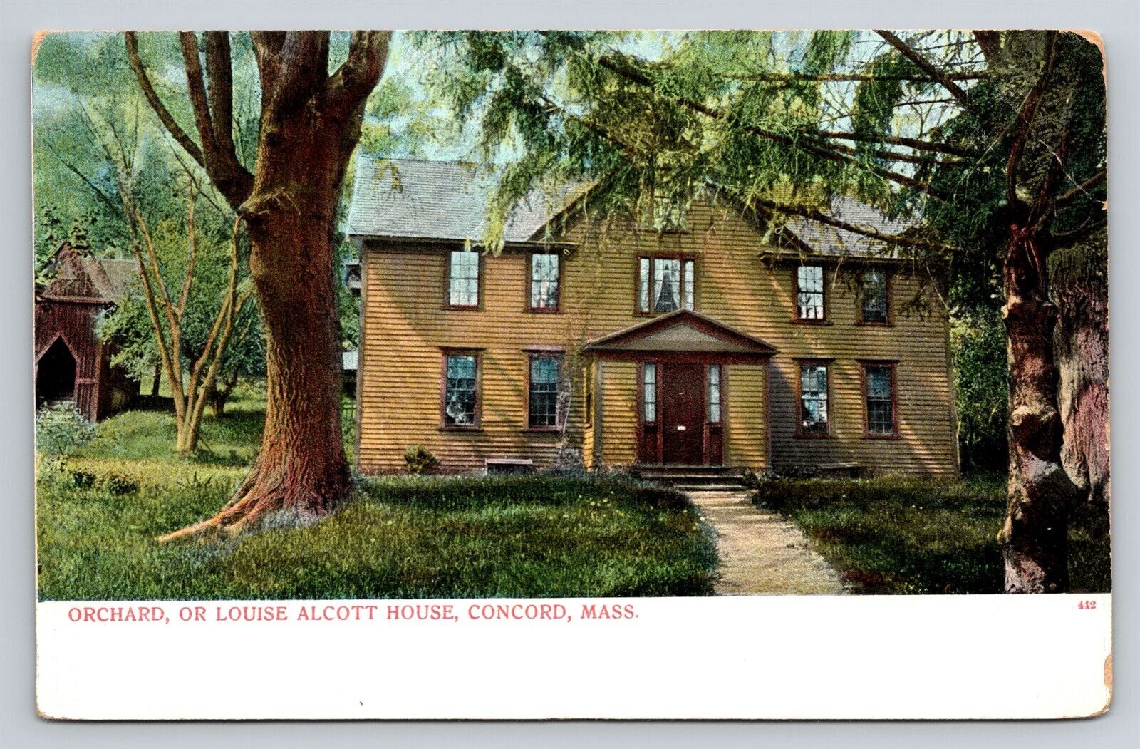Concord MA Louise Louisa May Alcott Orchard House Old Vtg Postcard View 1900s