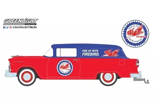 1/64 Greenlight Chevrolet One Fifty Sedan Delivery 1955 Pure Oil Diecast