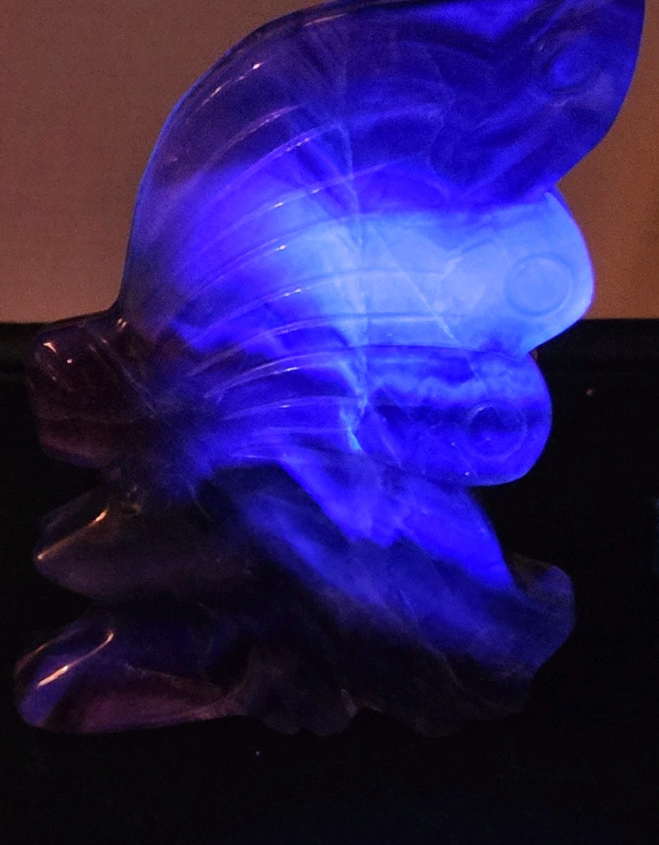 GORGEOUS Rainbow Fluorite Fairy Goddess kneeling carving R75