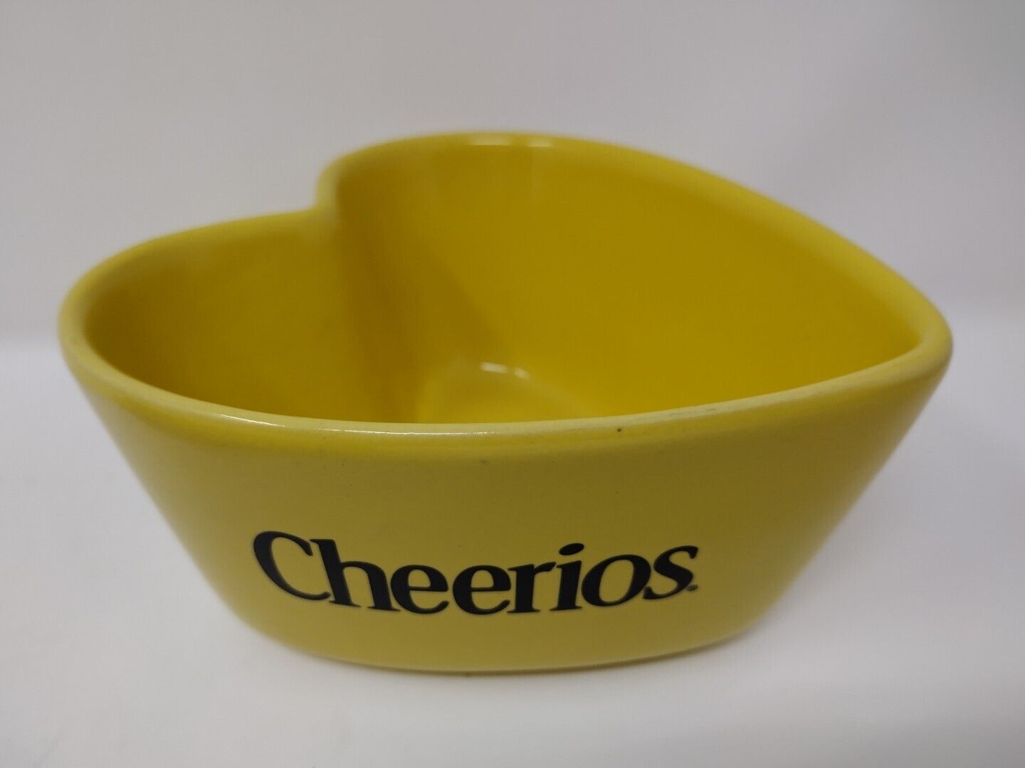 2003 Cheerios Heart Shaped Yellow Bowl Ceramic General Mills Collectible Cereal