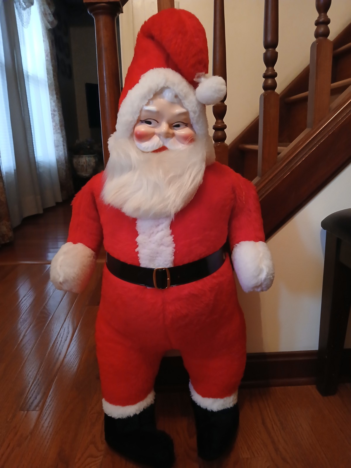 Parisi Creations 1960’s Santa Claus 34” Plush Hard Plastic Face Rare