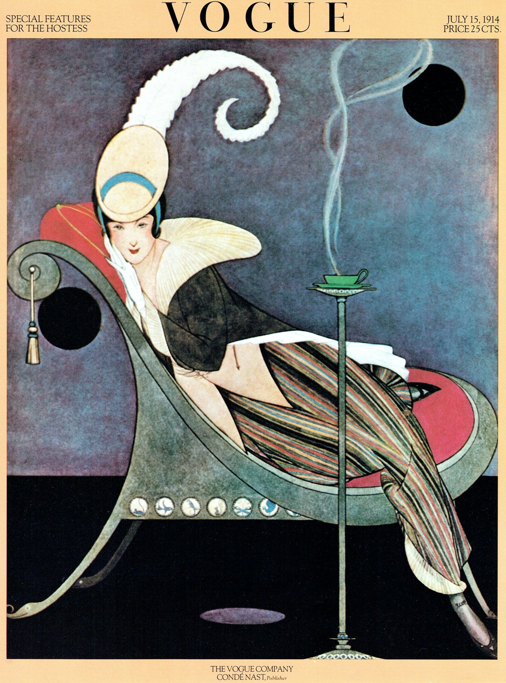Vogue Magazine Cover (July 15, 1914) Poster - 24x36” - Retro Art Deco Style RARE