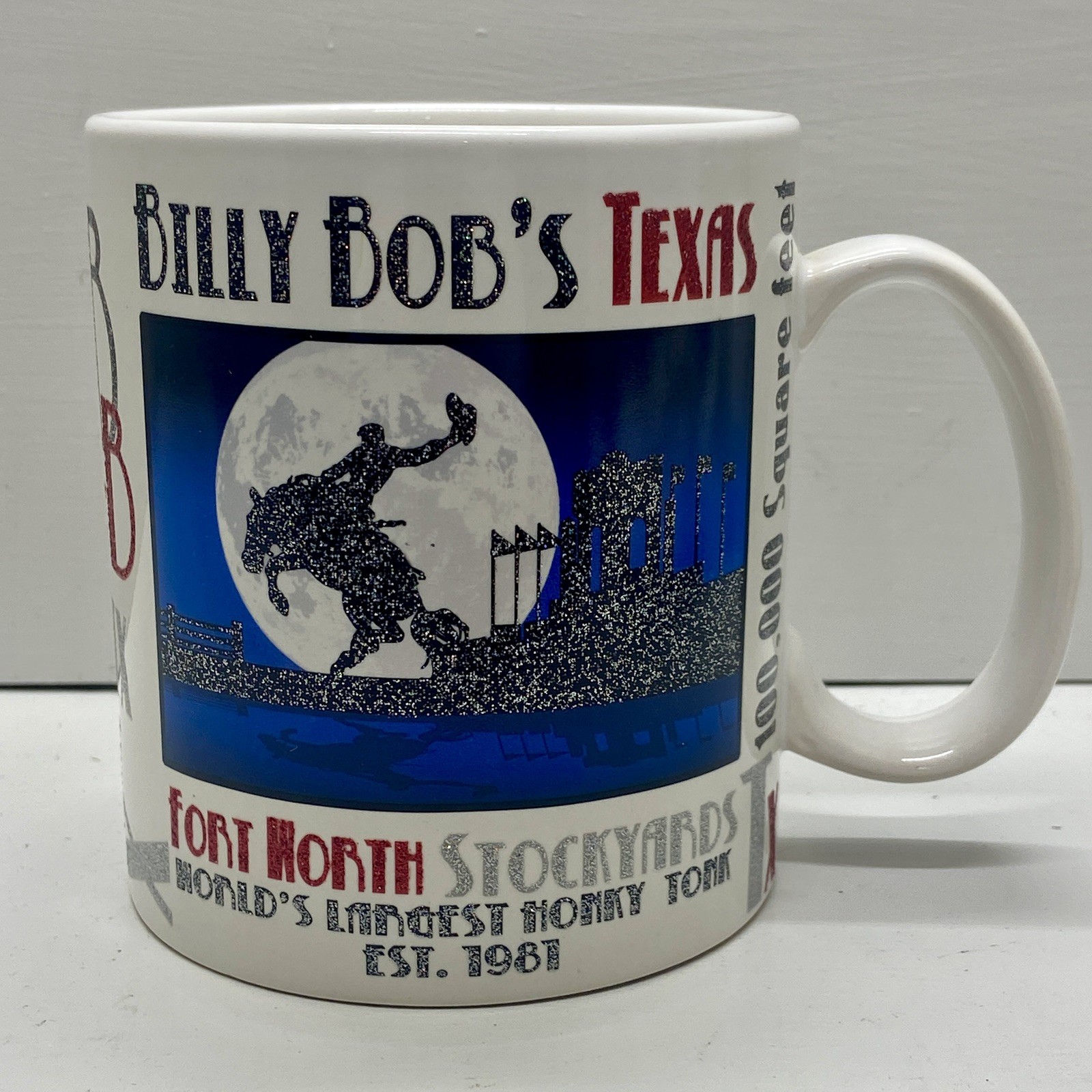 Billy Bob\'s Texas Fort Worth Stockyards World\'s Largest Honky Tonk Glitter Mug
