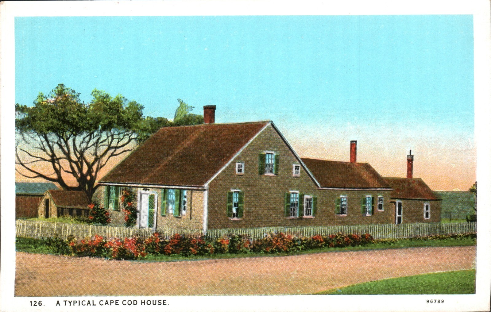 Cape Cod Typical House home Street View Aunt Hannah\'s Kings HWY Postcard Unused