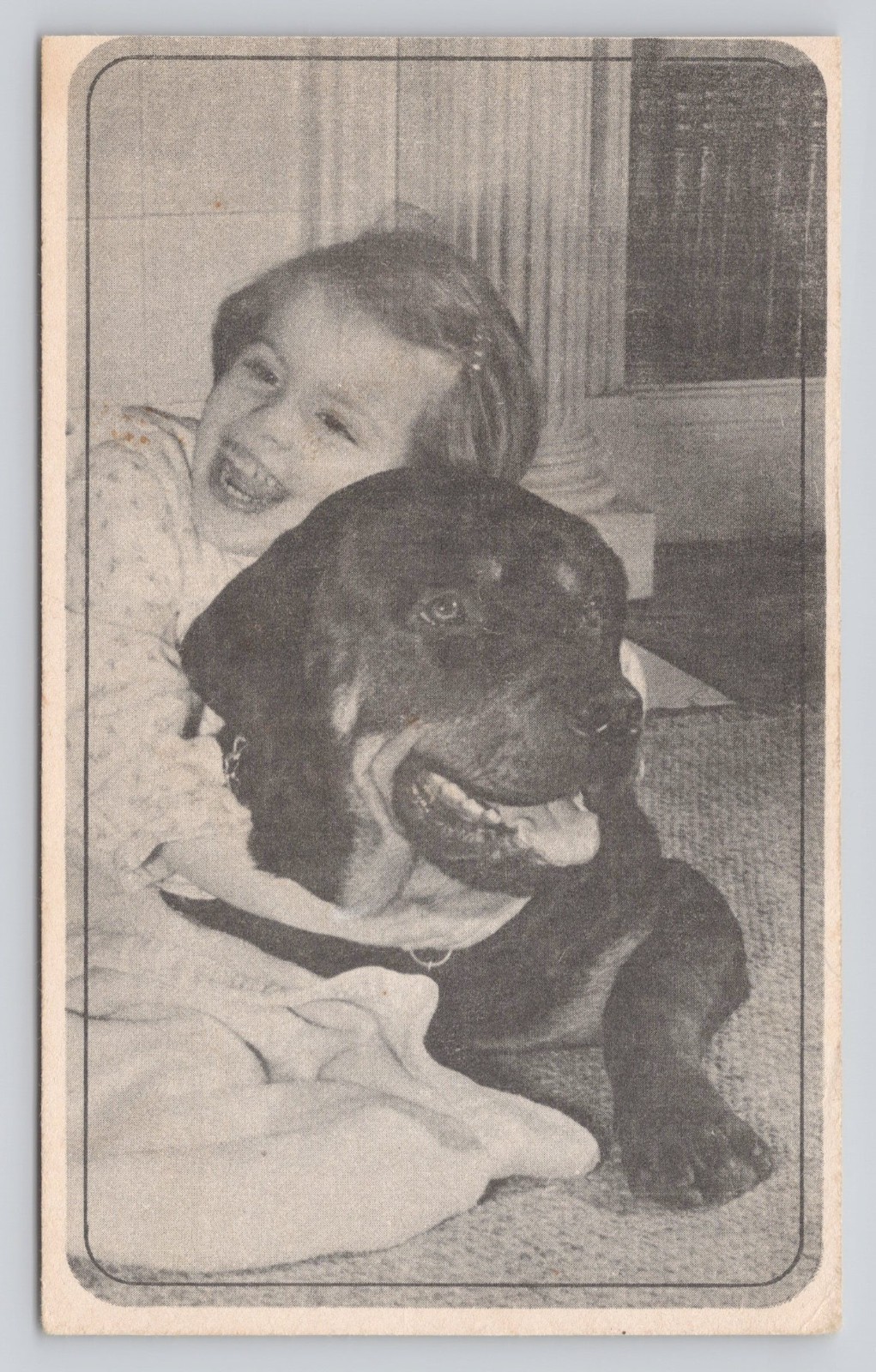 Vintage Rottweiler Club of America Advertising Card Girl with Dog San Francisco