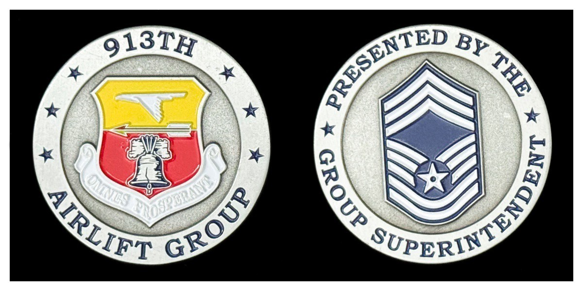 913th Airlift Group Superintendent Challenge Coin 4#A