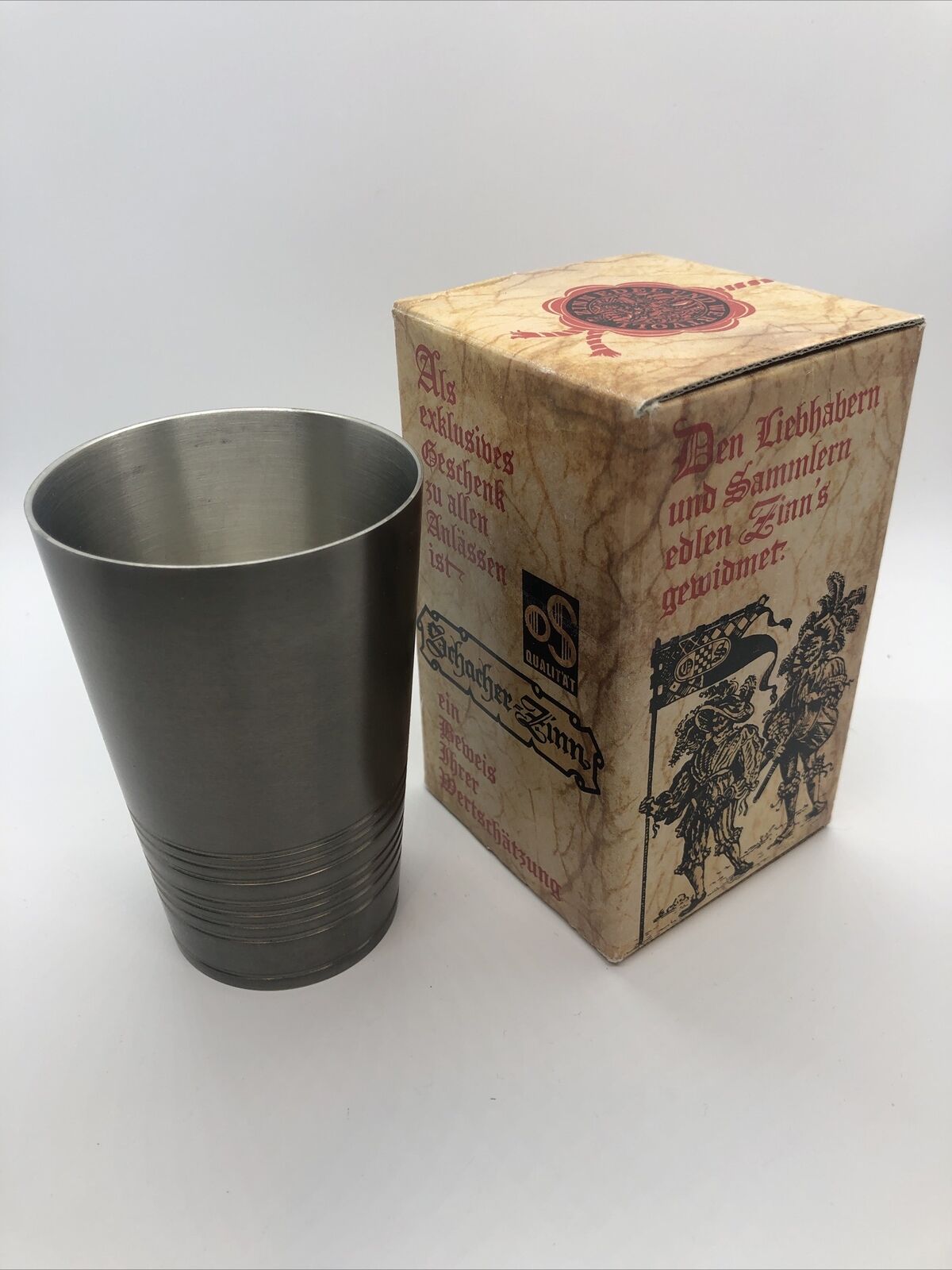 Zinn Giesser Innung Handwerks Siegel Pewter Cup German Germany W/ Original Box C