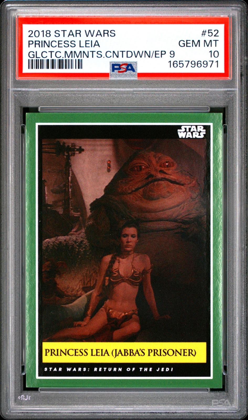 2018 TOPPS STAR WARS GALACTIC MOMENTS COUNTDOWN 52 PRINCESS LEIA PSA 10 POP 1