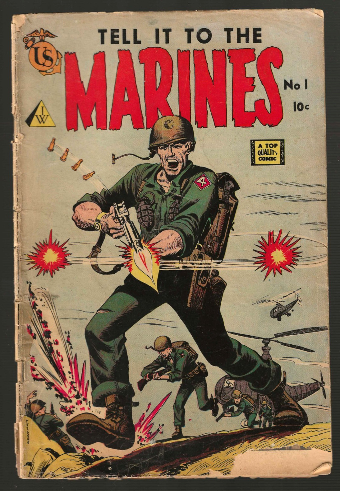 Tell It to the Marines #1/Silver Age 10c War Comic Book/1958 In 2.0