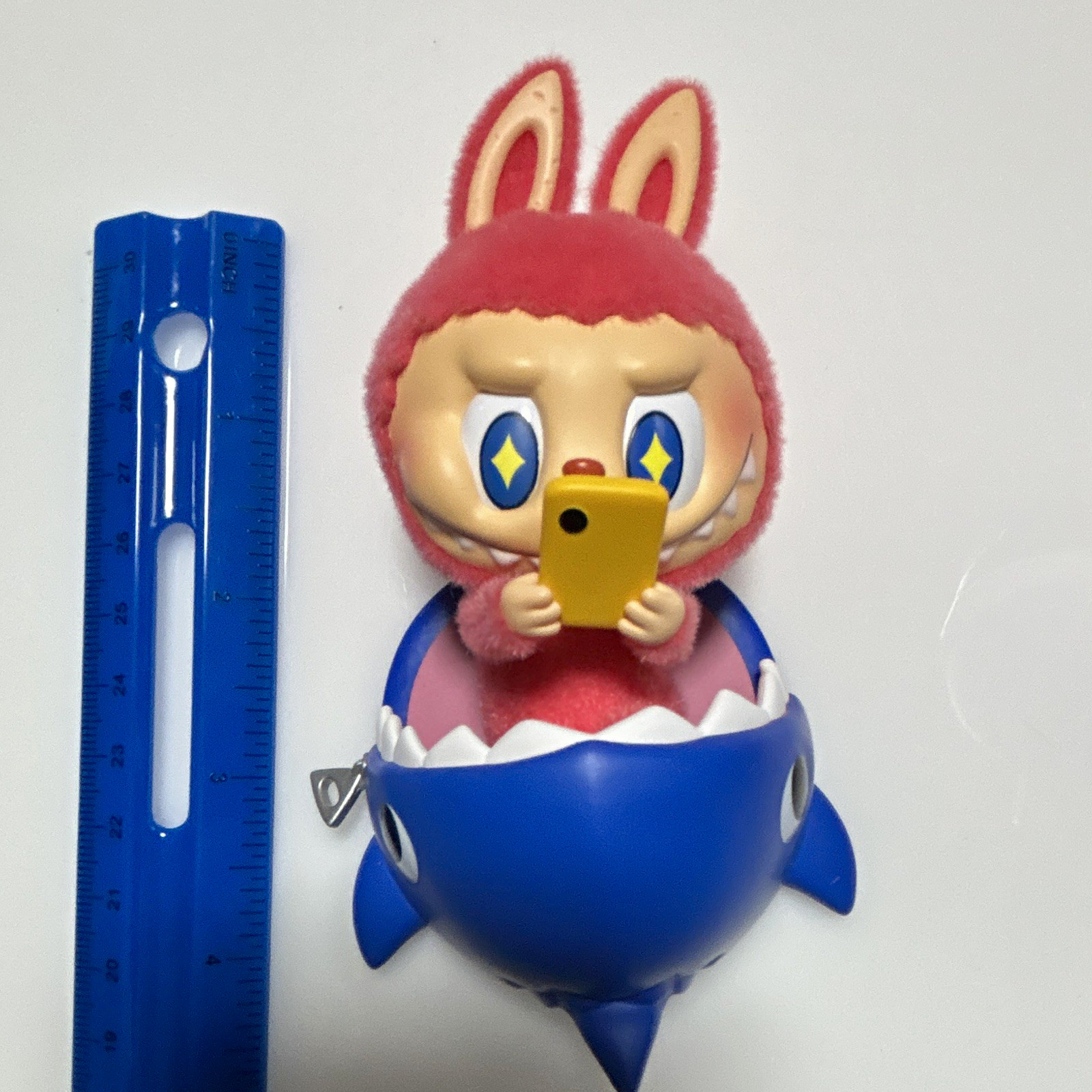 Flocked Rabbit Figurine Plastic Collectible Figure Blue/Pink/Beige/Yellow