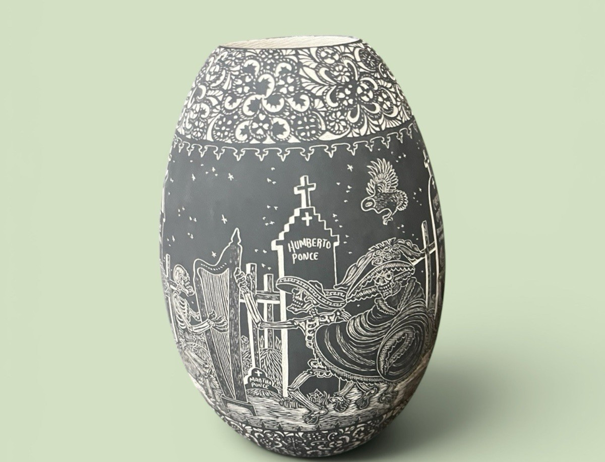 Mata Ortiz Pottery Day of the Dead Night Javier Martinez Cemetery Ravens Mexican Mata Ortiz Pottery Day of the Dead Night Javier Martinez Cemetery Ravens Mexican