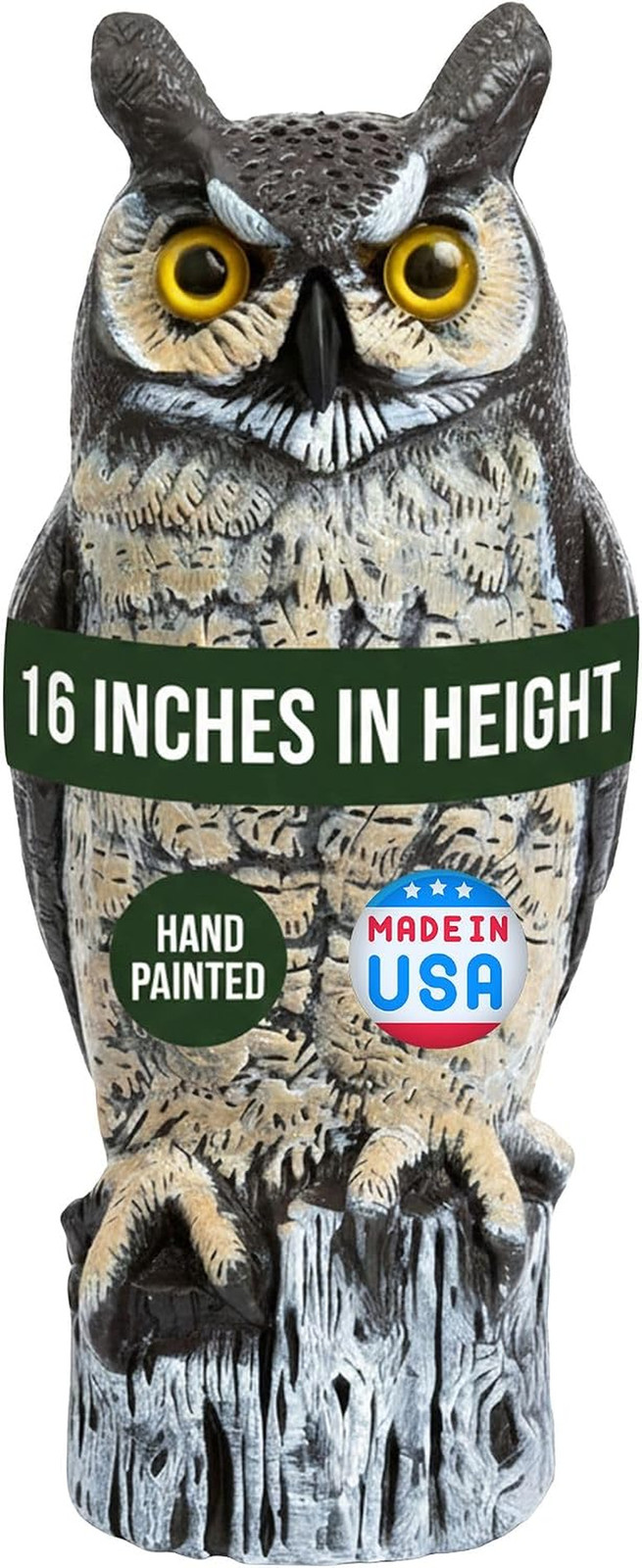 Dalen Lifelike Great Horned Owl Decoy Bird Repellent - 16-in Hand-Painted Dalen Lifelike Great Horned Owl Decoy Bird Repellent - 16-in Hand-Painted