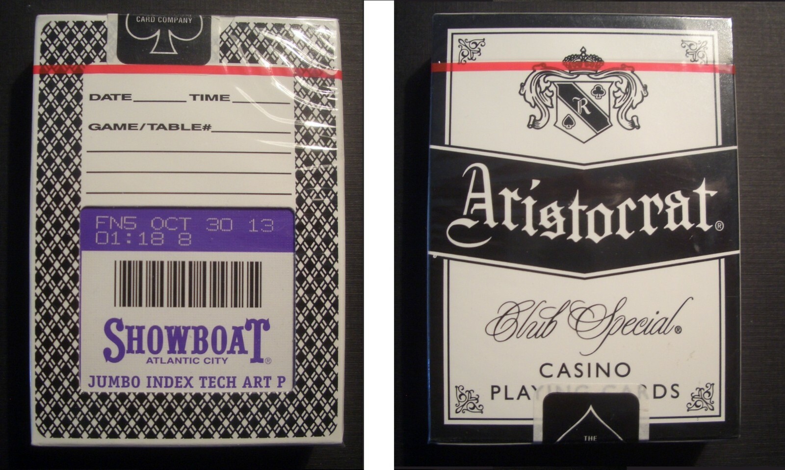 1 New ARISTOCRAT Deck, SEALED casino playing cards, SHOWBOAT, 2013 purple violet