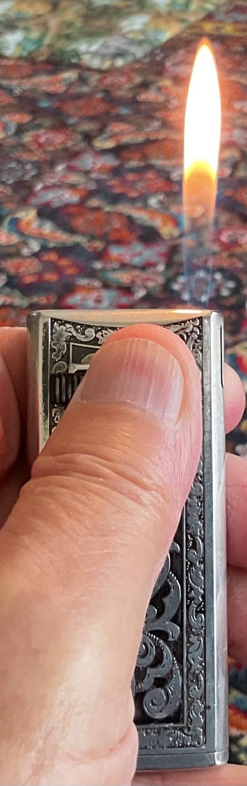 Vintage Silver Plated Ornate Tanita Celdan 05 Lighter / VG / Working.