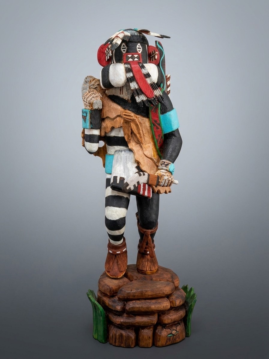 Hopi Kachina - Left Handed - by Aaron Takala - 12.5 inch tall