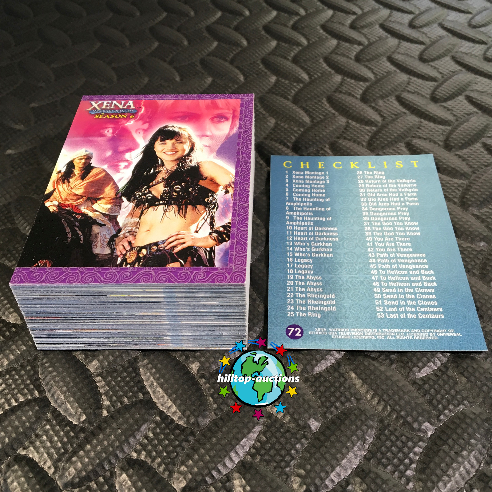XENA WARRIOR PRINCESS SEASON 6 72-TRADING CARD SET 2002 RITTENHOUSE +1 WRAPPER XENA WARRIOR PRINCESS SEASON 6 72-TRADING CARD SET 2002 RITTENHOUSE +1 WRAPPER