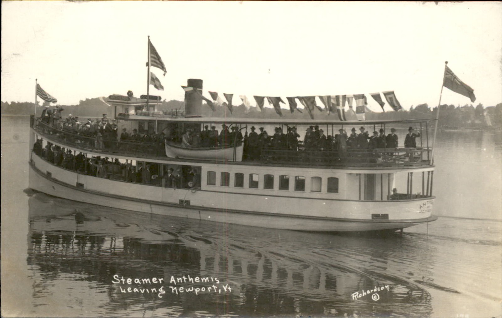 Newport VT Steamer Anthemis Richardson c1910s Real Photo Vintage Postcard bhn
