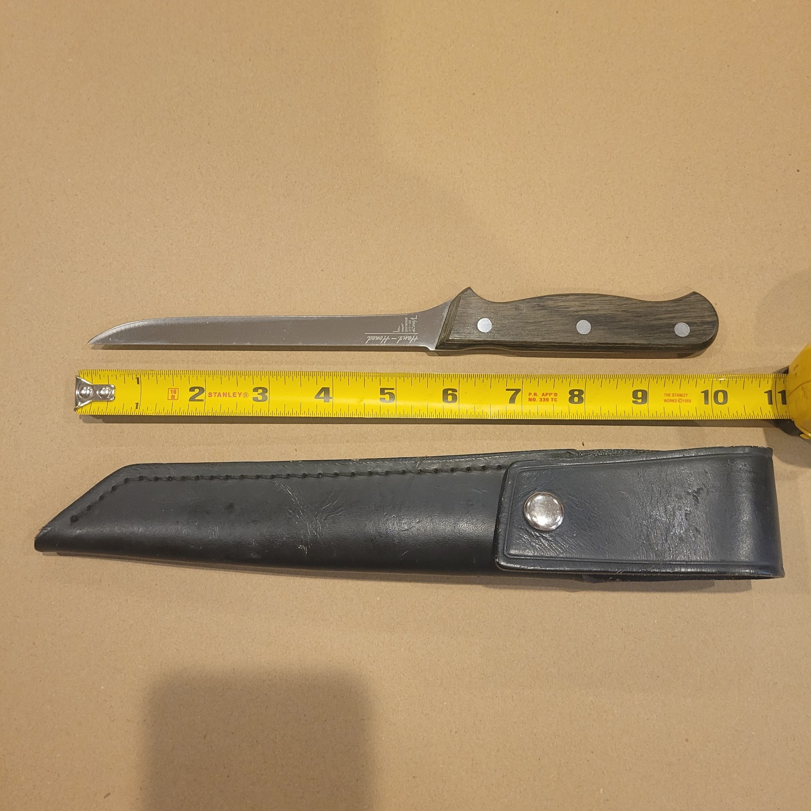 Vintage Vernco Hand Honed Japanese Knife W Original Leather Sheath